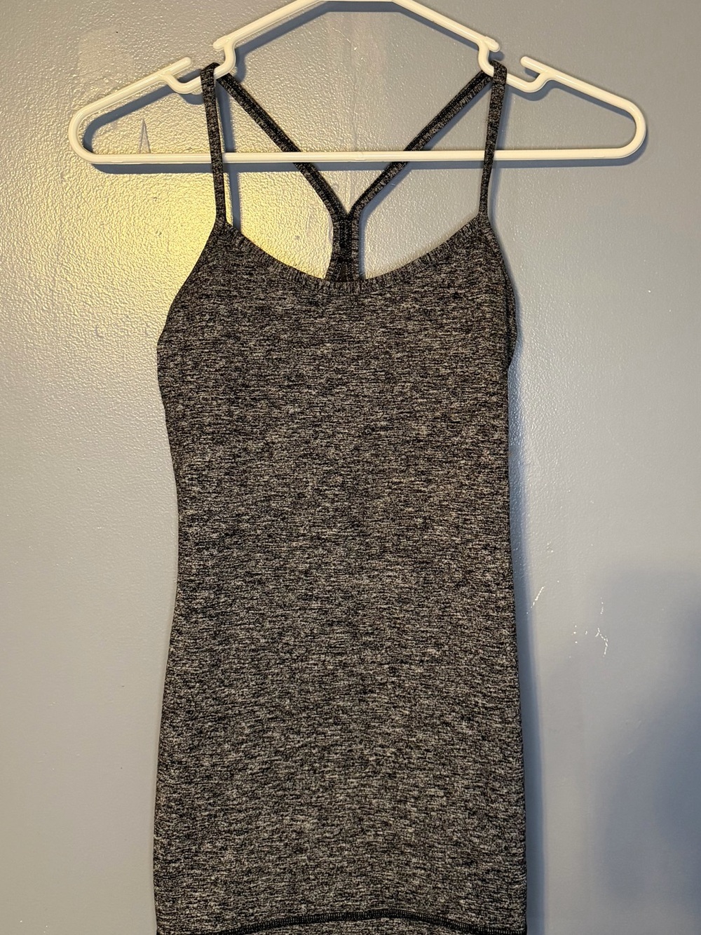 Lululemon Power Y Tank Top – Heathered Black/Gray – Size 4